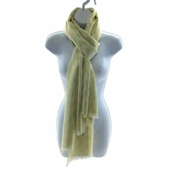 Zoe Madison Ivory & Gold Metallic Striped Rectangle Scarf - Picture 12 of 12